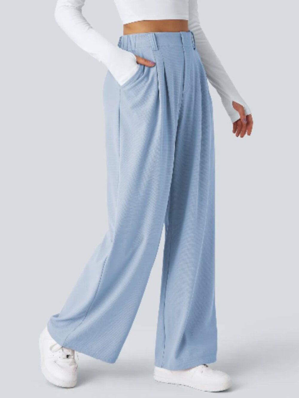 Halara Flex™ High Waisted Pocket Wide Leg Waffle Work Pants